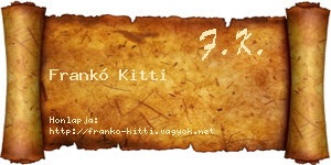 Frankó Kitti névjegykártya