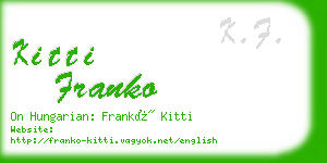 kitti franko business card